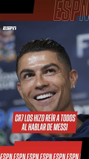 ESPN Argentina on Instagram: "¿LO TENÉS AL #CR7 ARGENTINO? 👀😂 #CristianoRonaldo hizo reir a todos en conferencia de prensa al responder una pregunta sobre Lionel #Messi... ▶️ Más 🏆 UEFA #NationsLeague en #DisneyPlus"