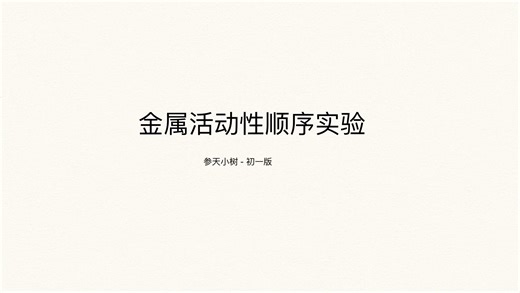 金属的活动性顺序实验