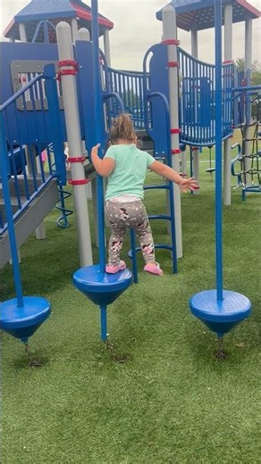 Toddler Falls While Walking on Elevated Playground Climbers