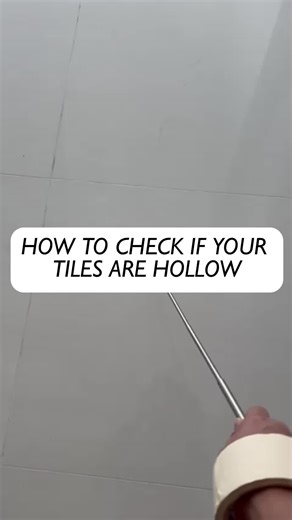 Tapping Method: Use a telescopic rod to gently tap on different areas of the tile. If the tile produces a hollow or echoing sound, it indicates airspace beneath it, suggesting it may be hollow. If the sound is dull or solid, the tile is more likely to be properly bonded to the surface. So if a tile is hollow, it can lead to several issues over time. The main effect is that the tile may become unstable and prone to cracking or chipping, as the hollow area beneath it means the adhesive has failed 