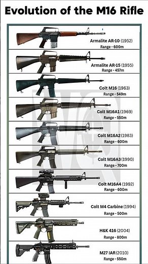 Evolution of the M16 Rifle (1950–2025) | From AR-10 to M27 IAR