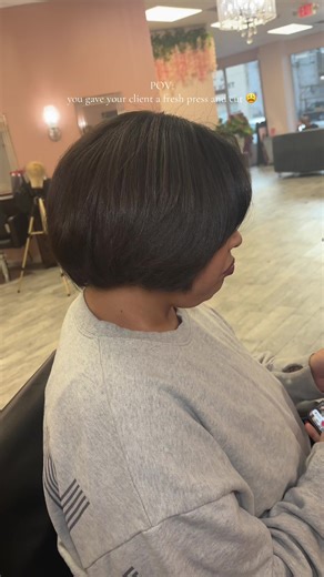 Fresh Bob Cut and Silk Press Transformation