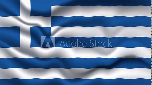Greek Flag 3D Waving Animation. The National Flag of Greece, 4K Resolution with Seamless Loop.