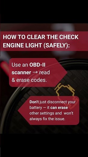 How to clear a check engine light - the right way! What does a car check engine light mean?