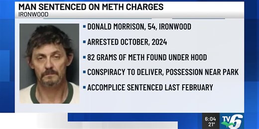 Ironwood man sentenced on meth charges