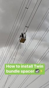 28K views · 556 reactions | Spacer installation work at 115kV transmission line. How to install the twin bundle Spacer. #spacer #construction #beauty #expat | Electrical Transmission line | Facebook