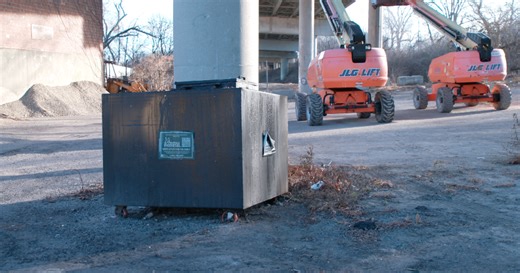 A year after Big Mac Bridge fire, why is a dumpster of flammable cooking oil stored under I-75 bridge?