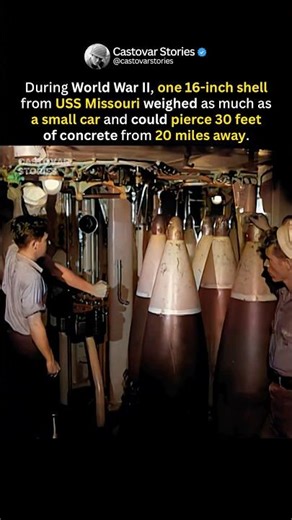 The USS Missouri’s Shell Could Shatter Bunkers from 20 Miles Away #shorts