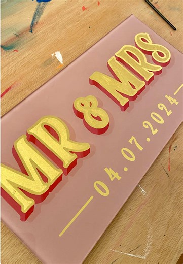 Elegant Mr & Mrs Glass Sign for Weddings