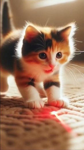 Calico Kitten Laser Chase 🎯 | Adorable Zoomies Alert! #adorablekitten