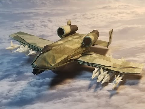 Fairchild Republic A-10 Thunderbolt II origami tutorial.