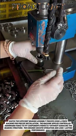 Satisfying Bearing Assembly Process! | Fast & Precise Press Machine Work
