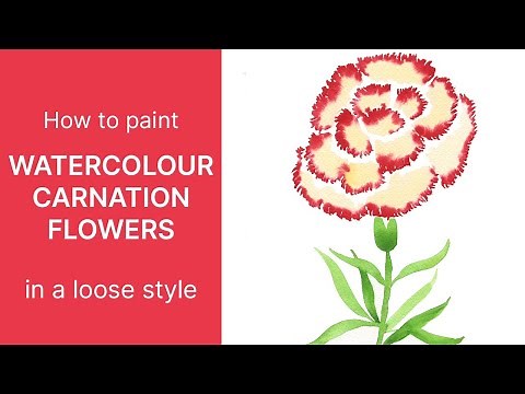 Watercolour Carnation Tutorial - Paint a Carnation Flower in a Loose Style | Emily Wassell