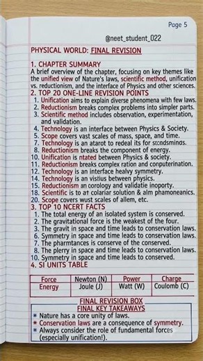 📘 Class 11 Physics Chapter 1 | Physical World Handwritten Notes | NCERT | NEET | JEE | Board 2027