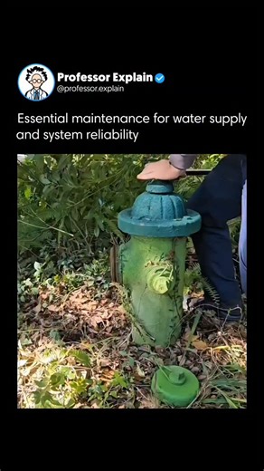 Professor Explain 🤯 on Instagram: "Hydrant flushing is an essential maintenance practice that helps keep water distribution systems clean and dependable. By releasing large volumes of water through fire hydrants, utilities can remove accumulated sediment, prevent stagnation, and maintain consistent water quality throughout the network. Beyond water quality, flushing ensures that hydrants remain fully operational for emergency situations, providing firefighters with reliable access when every se
