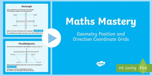 Year 6 Position and Direction Coordinate Grids (4 Quadrants) Maths Mastery Activities PowerPoint