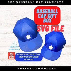 Baseball Hat Gift Box Template: DIY SVG for Cricut & Silhouette (PDF) - Etsy