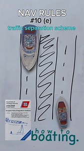 1.6K views · 18 reactions | NAV RULES #10 (e): separation schemes “A vessel other than a crossing vessel or a vessel joining or leaving a lane shall not normally enter a separation zone or cross a separation line except: (i) in cases of emergency to avoid immediate danger; (ii) to engage in fishing within a separation zone.” #howtoboating #howto #boating #boat #yachting #yacht #traffic #port #road #channel #shipping #ship | How to boating | Facebook