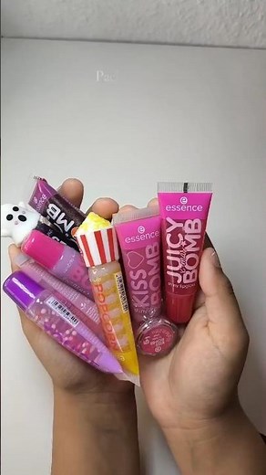 Pack with me all my limited-edition Juicy Bomb lip glosses #juicybomb #lipglos #essence