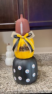 Just a creative way to revamp the Dollar Trees stackable pumpkins! #dollartree #dollartreefinds #dollartreediy #dollartreehaul #diyideas #falldecor #falldiy #fallhomedecor #football #footballseason #crafts #craftideas #fallcrafts #craftreels #sharenalatrese #thecustomcreationstation | Sharena Latrese