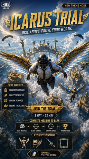 🔥 Icarus Trial Event Guide | Complete Missions Fast & Claim All Rewards | PUBG Mobile #shorts #bgmi