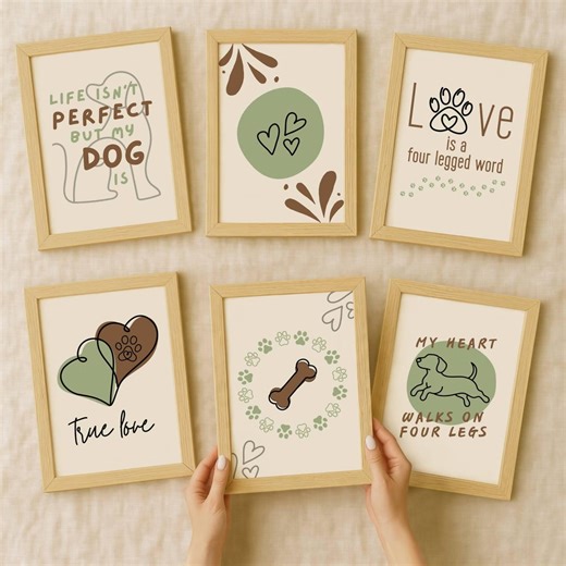 Love My Dog Collection Set of 6 Wall Art Prints (digital Download) - Etsy