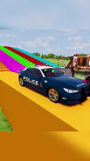 Fun Police Car Drive: Cartoon Trucks and Cars Game
