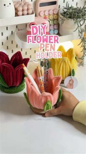 വെരി സിമ്പിൾ ആണ് 😁DIY Cute Flower Pen Holder for Desk |Back to School Craft + Mini Label Printer🎀