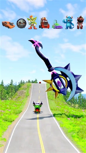 Ogremon Car vs Giant Magic Hammer – Epic Monster Crash Challenge!