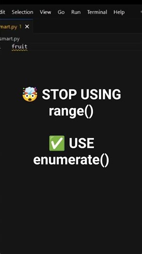 🤯 Stop Counting Manually! Use enumerate() in Python 🔥#python # #coding #viral #shorts