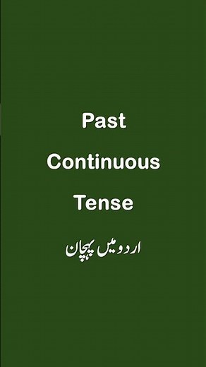 Past Continuous Tense | Past Progressive Tense