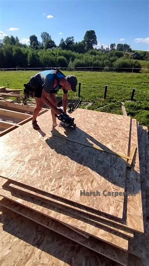 5.5K views · 33 reactions | We Create an Even and Flat Base for the House - We Lay the OSB Board on the Floor #harshcarpenter | 10M Followers | Facebook