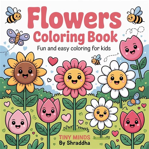 Flower Coloring Book for Kids | Cute Floral Coloring Pages | Kids Activity Coloring Book Cute Flower Coloring Book | Printable