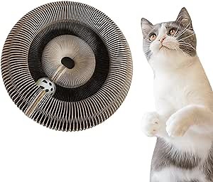 Magic Organ Foldable Cat Scratching Board With Ball - Flexible Reversible Corrugated Cardboard Lounge Scratcher for Indoor Cats (1pc)