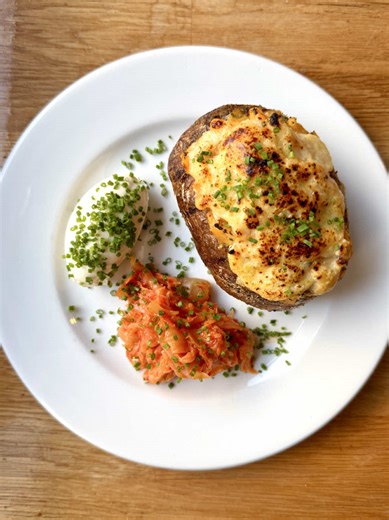 Delicious Kimchi, Chicken & Cheese Baked Potato Recipe