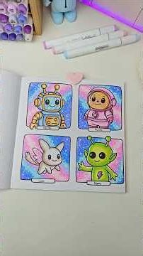 Bringing the characters of Space Adventures to life! 💜✨️ #coloring #coloringbook #markers #art