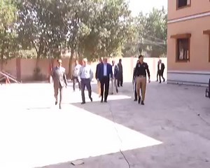 Caretaker Sindh Chief Minister Justice (Retd) Maqbool Baqar cast his vote at Government Boys Secondary School, Block 6, PECH Society, Karachi, Sindh | Sindh Information Department | Facebook