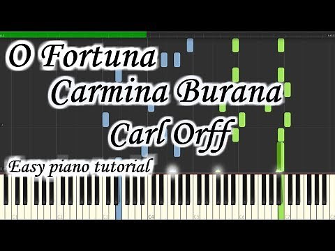 O Fortuna - Carmina Burana - Carl Orff - Very easy and simple piano tutorial synthesia planetcover
