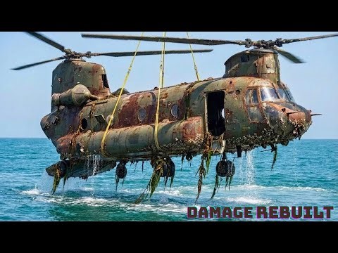 A CH 47 Chinook Buried In Rust At The Bottom of the Deep Sea — A Complete Rebuilt Refurbishment