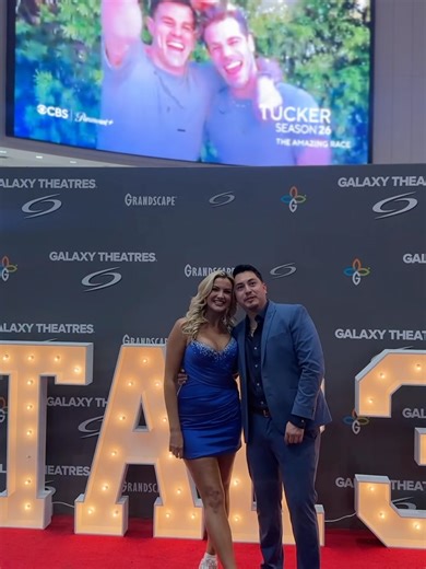 Kat Dunn on Instagram: "Still pinching myself after last night 💙 Being surrounded by friends, family, Dallas community and CBS trifecta crew (Big Brother, Survivor, & The Amazing Race) made this milestone even more special. 🏠🌎🏝 The love, support, and happy tears mean the world to me and Alex! 🏁✨ Huge thank you to @galaxytheatresgrandscape for hosting us & @socorrotequila for keeping spirits high!🥂 👗:@avapresleydesigns 📸: @mrm.agency