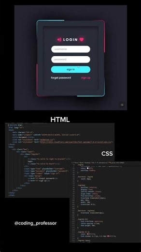 Amazing login form use Html and CSS #html #css #animation #htmlandcss #javasript #php #ai #progr 1