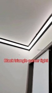 88K views · 399 reactions | Black triangle corner light. Popular for ceiling design. #lamp #light #led #lightingdecor #homedecor #homedecoration #interiordesign #homeowners #interiordesigner | Sparkle Star LED Profile | Facebook