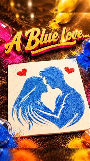 A Blu Love ❤️ By Sand Art 🎨⏳️👌 [] #coloredsandpainting #Art #paint #painting #shorts #love