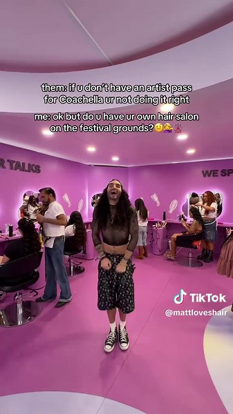 some of us take the phrase “Coachella hair” very seriously and by some of us I mean me and @wavytalkofficial 😭🎡💁🏜️🌵 and btw the wavy talk hair salon is in GENERAL ADMISSION for EVERYONE 💁‍♀️💁‍♀️ there’s a self styling bar or u can wait in line to see an actual hairstylist !! They’re doing bubble braids and butterfly clips and colorful hair clips!! all the festival hairstyle hair inspo ur heart desires !!