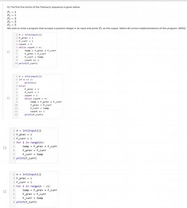 9) The first five terms of the Fibonacci sequence is given belo... | Filo