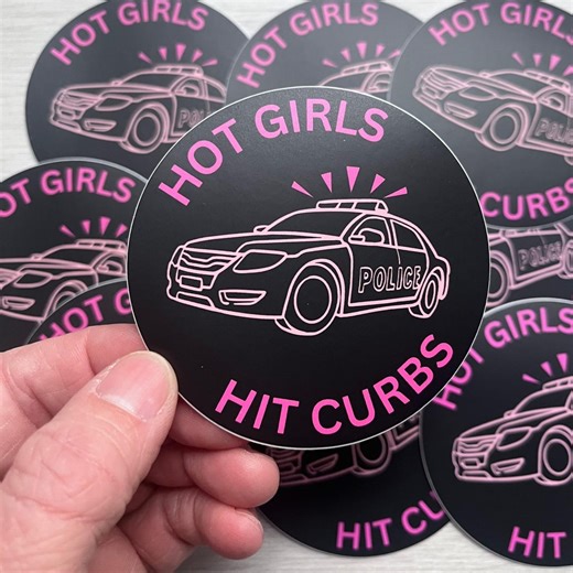Sarcastic Police Officer Vinyl Sticker: "hot Girls Hit Curbs" - Etsy