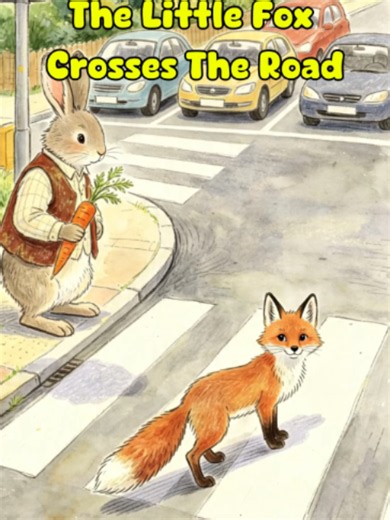 The Little Fox Crosses the Road — Easy Road Safety Story