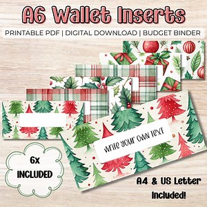 Christmas Holly Wallet Inserts - A6 PDF Printable Cash Stuffing Labels, Envelope Dividers, Wallet Organisation, Money Saving Bundle - Etsy Canada