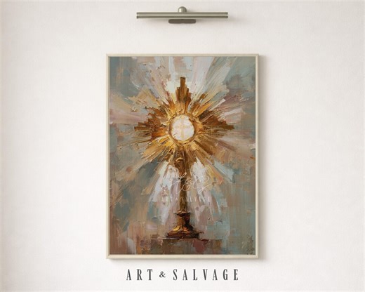 Eucharist Christian Art | Religious Monstrance Painting | Holy Communion Artwork - Etsy