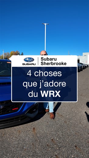 🔥 4 choses qu’on aime de la WRX! 1️⃣ La transmission manuelle — oui oui… ça existe encore 😉 et il ne faut surtout pas l’oublier comme vous allez le voir dans la vidéo! 2️⃣ Le frein à bras manuel — les vrais savent. 3️⃣ Les sièges sport — maintien parfait quand ça tourne un peu plus fort. 4️⃣ Le son du moteur Boxer — unique, reconnaissable… un vrai régal pour les oreilles. 👉 Vous, c’est quoi votre détail préféré sur la WRX? Pour en savoir plus 👇 🔗 https://www.subarusherbrooke.com/fr/catalogu